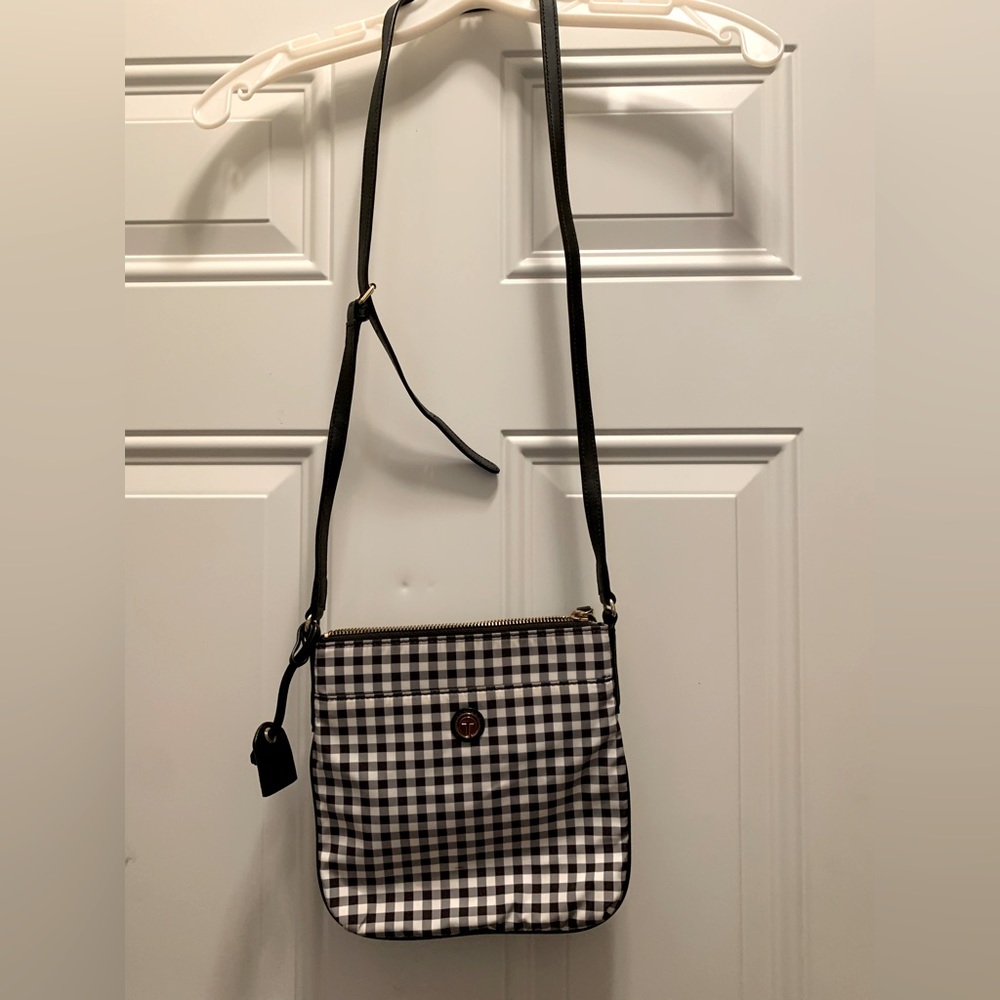 Talbots Black and White Plaid Crossbody
